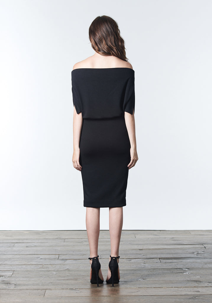 Fall, Autumn, Winter cocktail or work knit "little black dress". Made of stretch tencel.