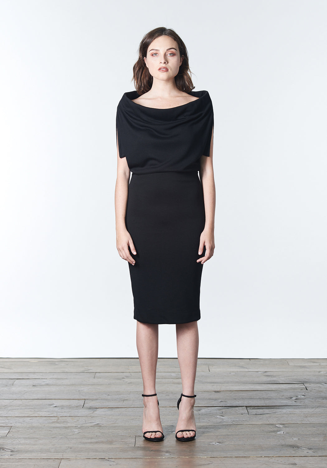 Fall, Autumn, Winter cocktail or work knit "little black dress". Made of stretch tencel.