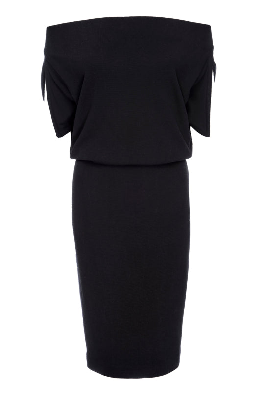 black sweater dress