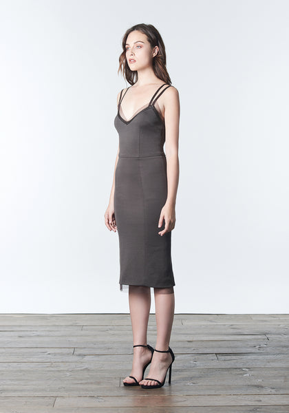 Lahive Zoe Body Con Knit Dress - Grey