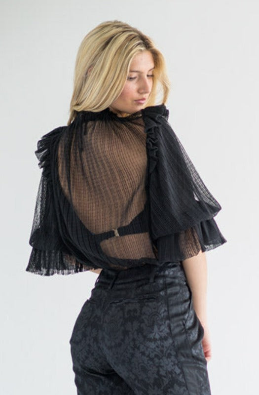 PARKER Sheer Polka Dot Blouse