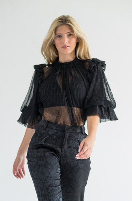 PARKER Sheer Polka Dot Blouse