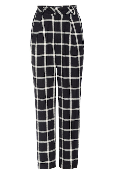 Woman's black plaid pant