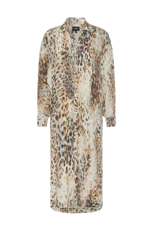 GENEVIVE Cheetah Shirt Dress