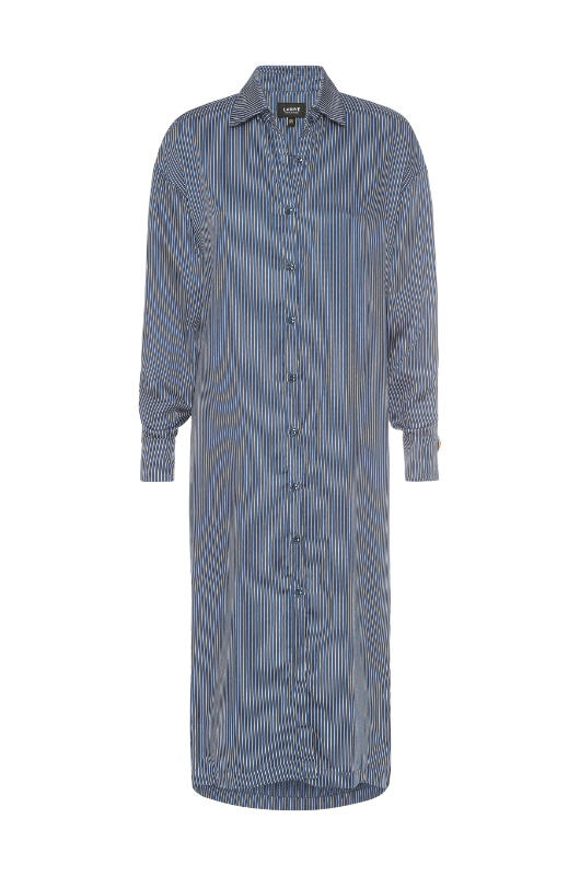 GENEVIVE Stripe Shirt Dress