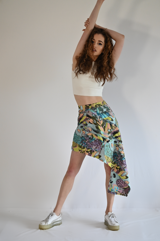 Women's asymmetrical statement skirt