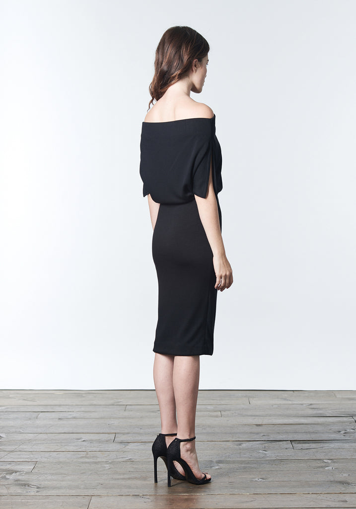Fall, Autumn, Winter cocktail or work knit "little black dress". Made of stretch tencel.