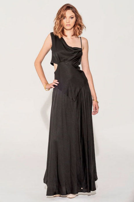 Woman's long black gown