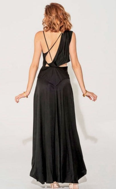 Woman's black gown special occasion dress