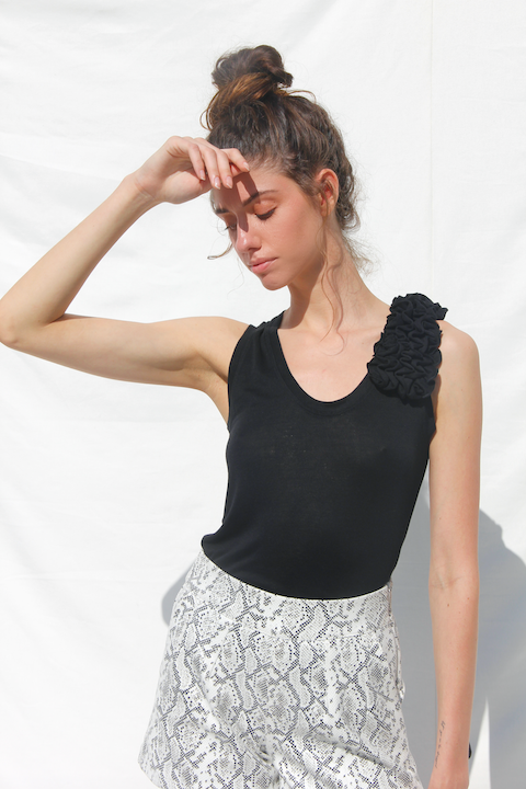 BENNI Knit Corsage Tank Top