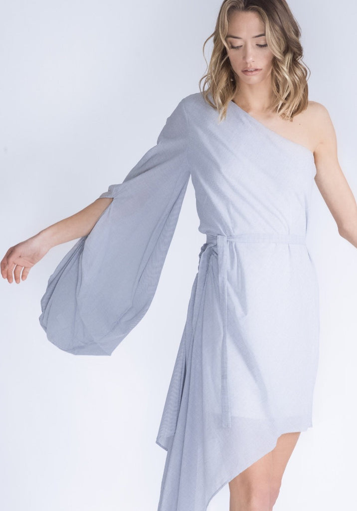 CATELYN One Shoulder Cotton Dress