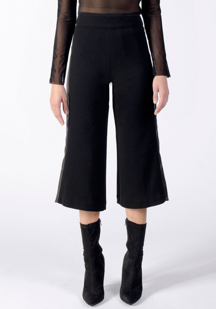 BARDOT Knit and Leather Cropped Pant