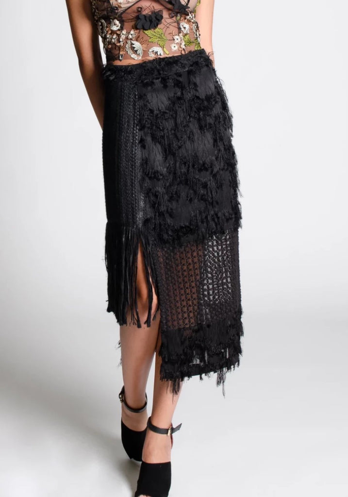 JAMIE Fringe Straight Skirt