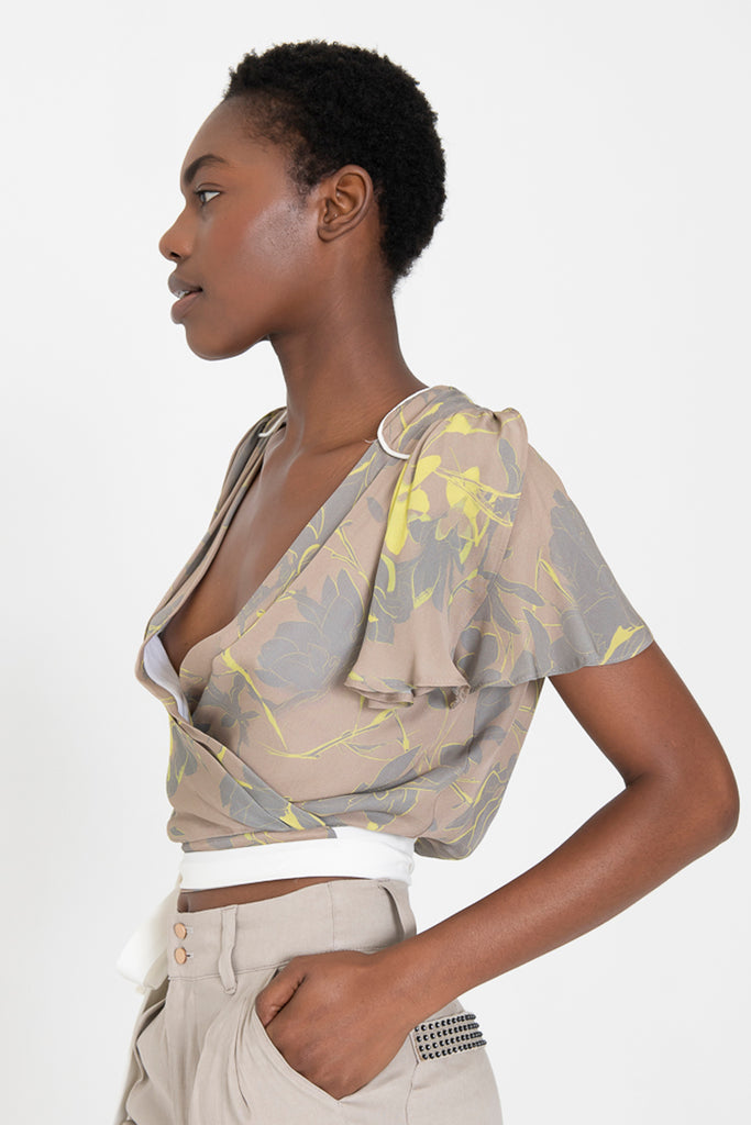 ELAINE Silk Wrap Top