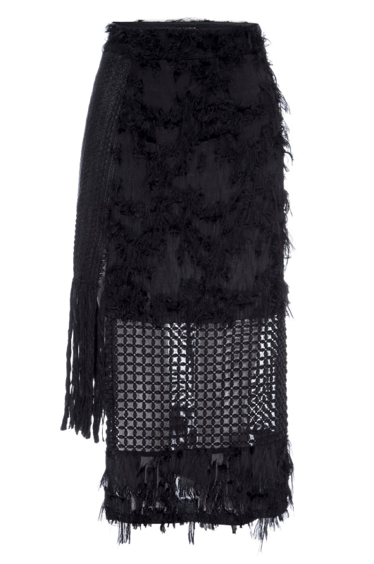 jamie fringe black skirt