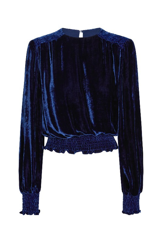 MJ Cobalt Silk Velvet Top