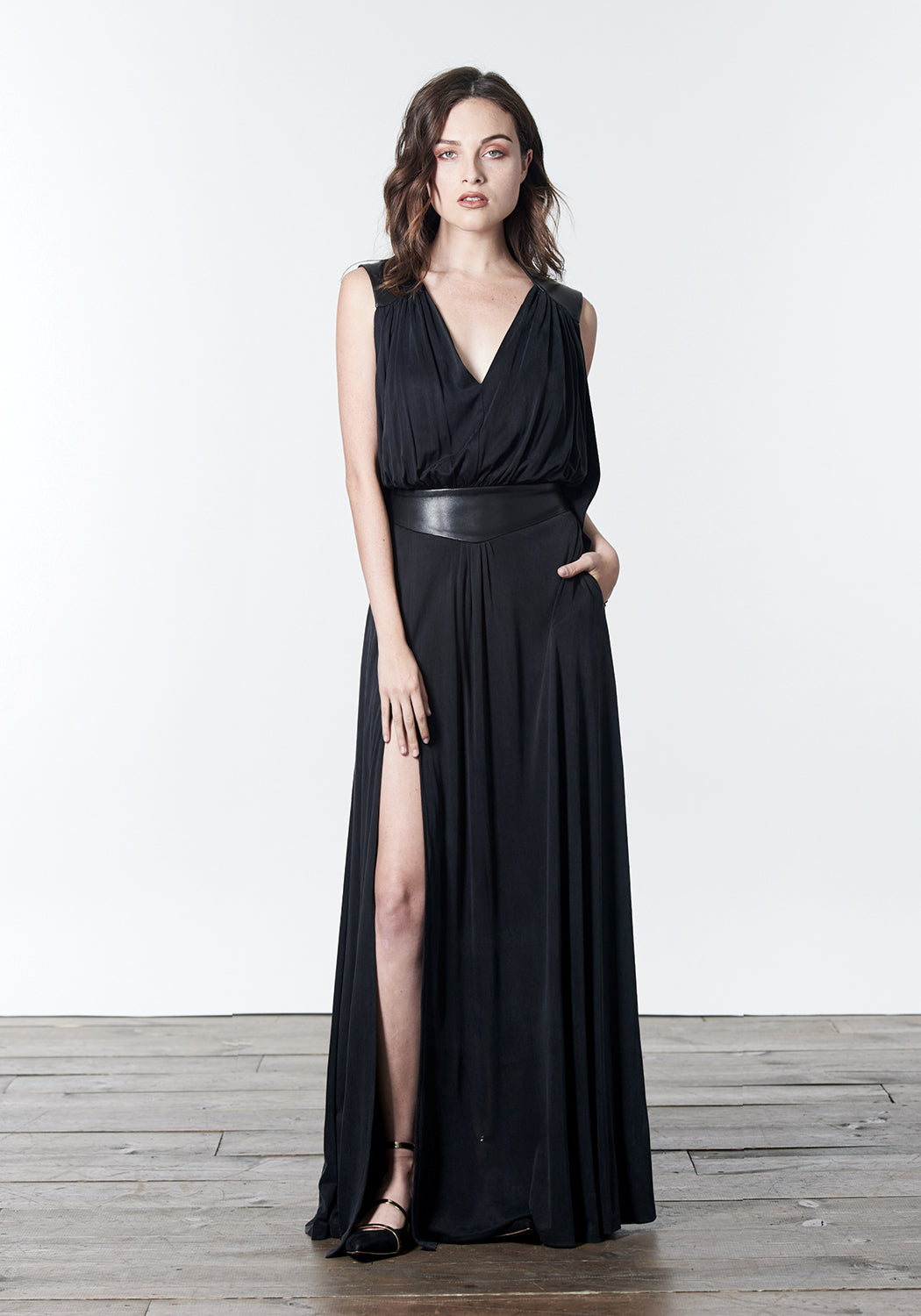 OLIVIA Cognac Maxi Dress