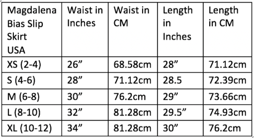 size chart