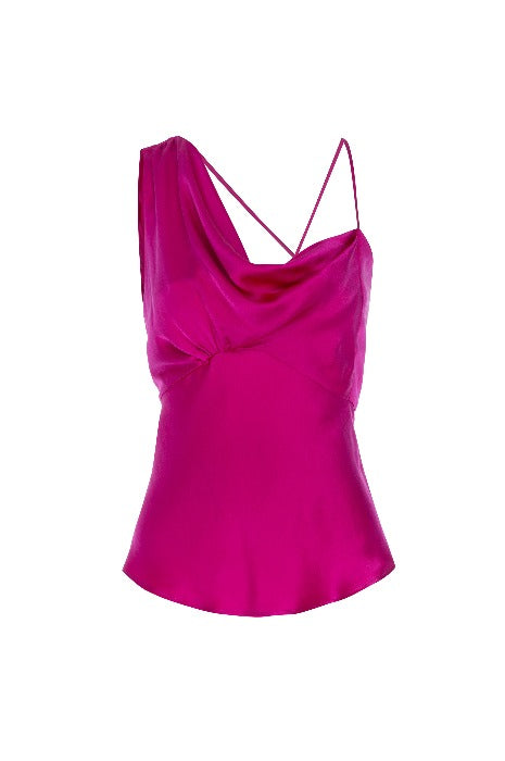 THALIA Silk Magenta Camisole