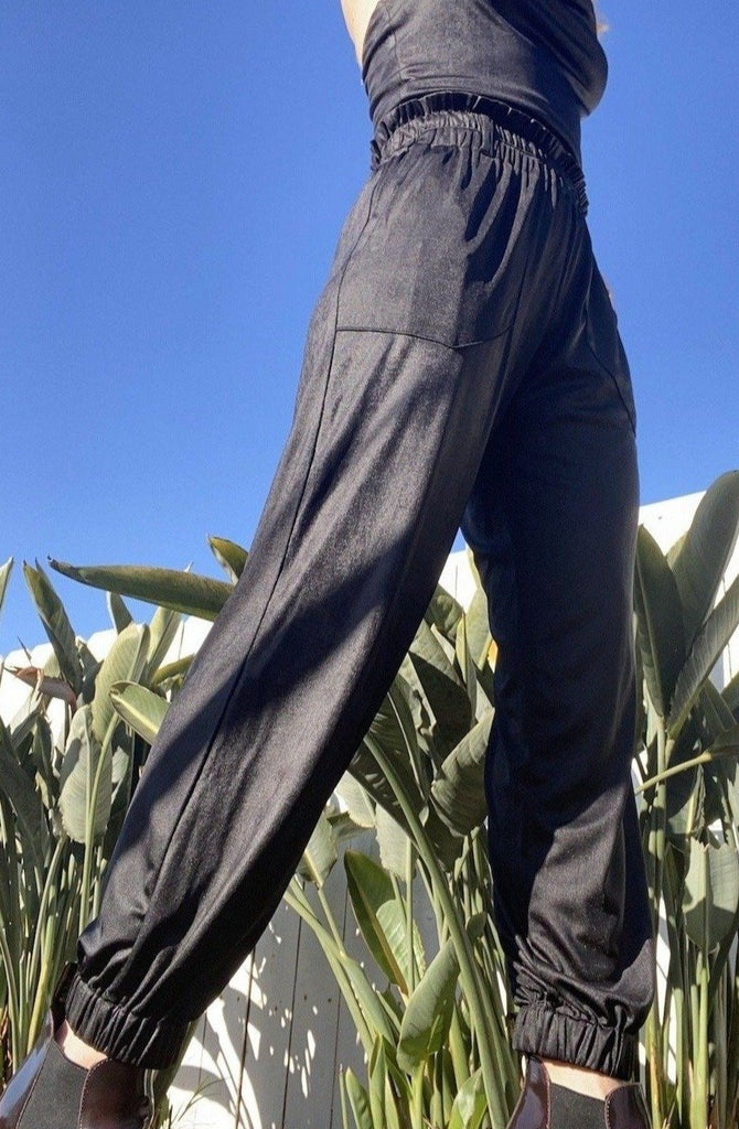 Black paperbag pant