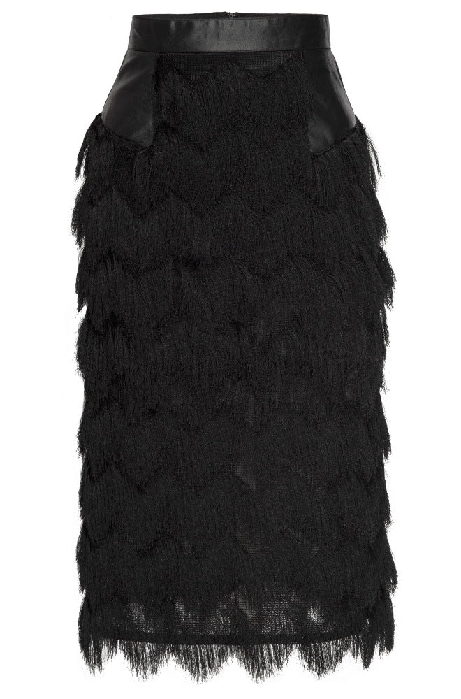 VALENTINA Noir Fringe Skirt in Multi-lengths – LAHIVE