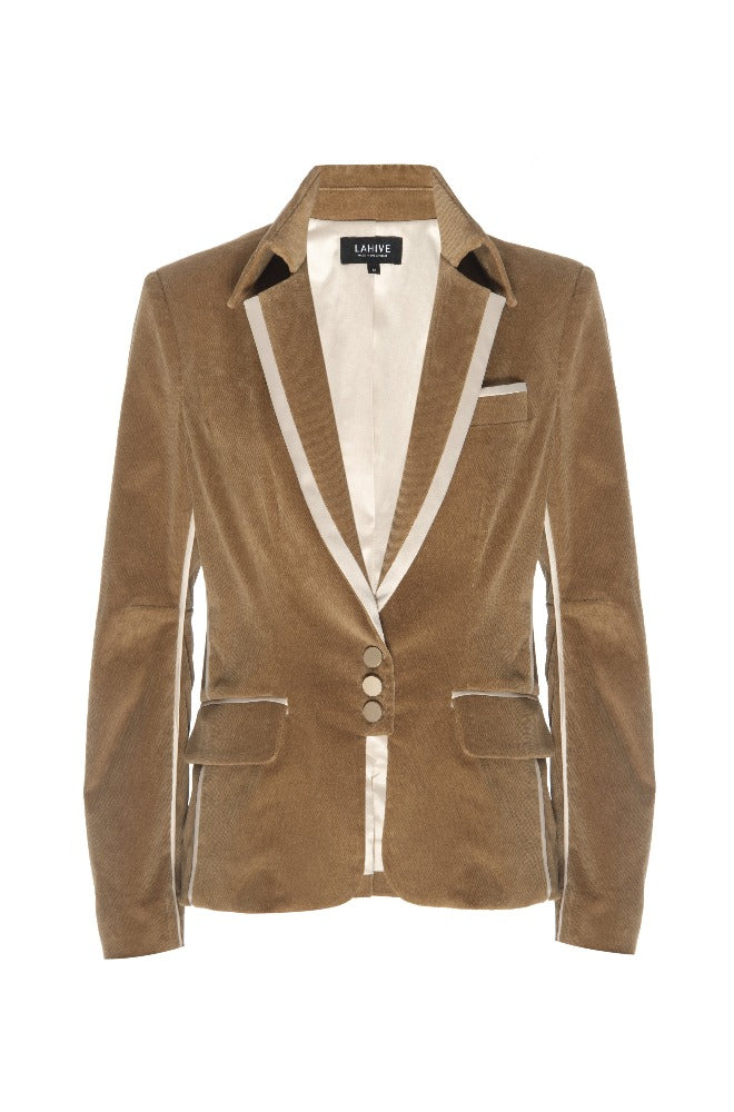 tan velvet jacket