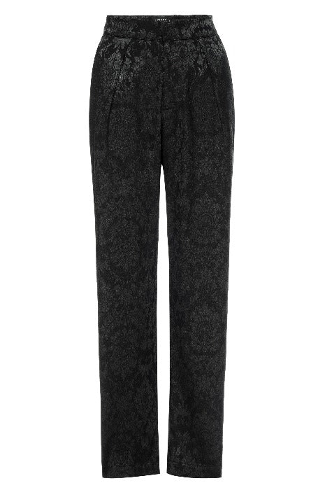 Woman's black jacquard pant