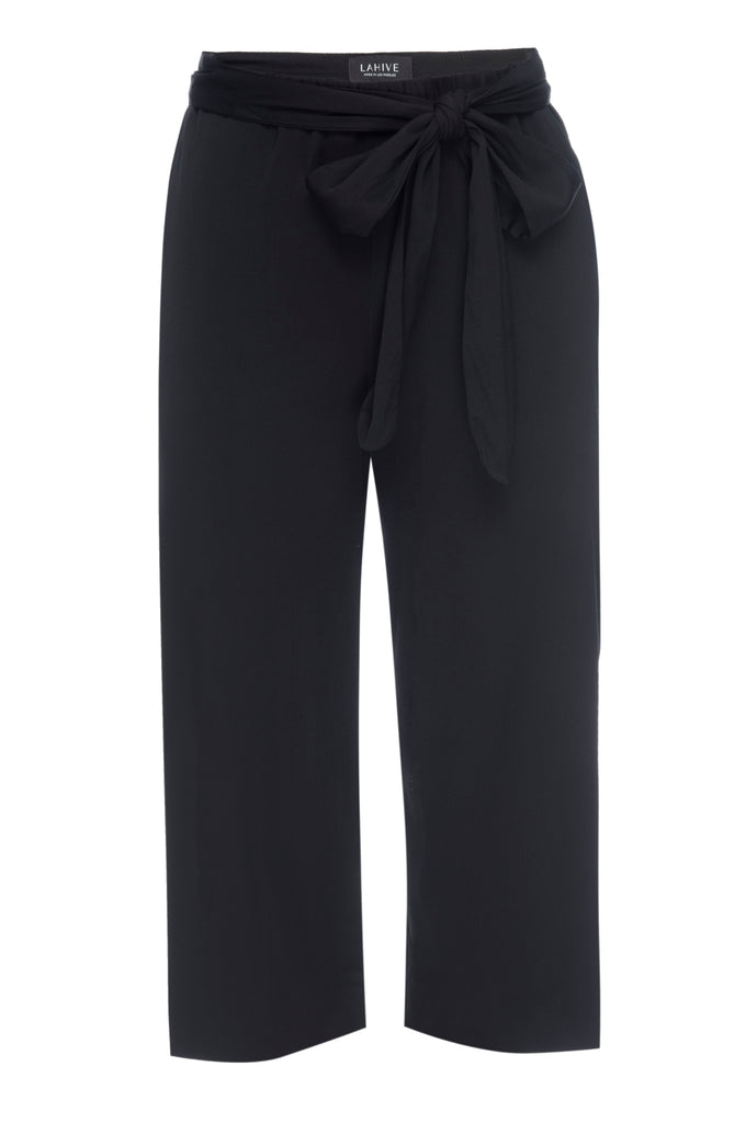 LAZZARO Cropped Black Palazzo Pant