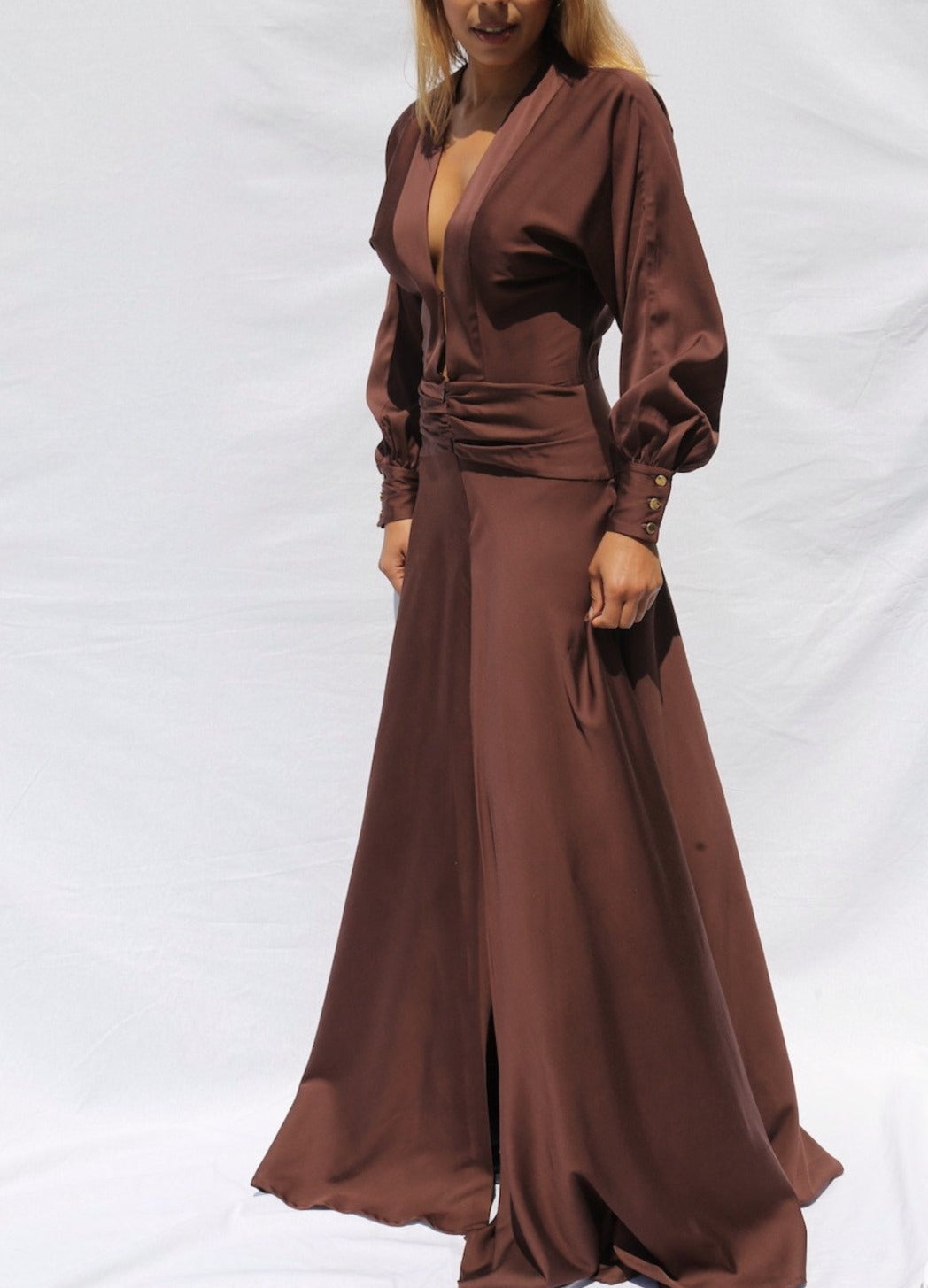 long wine gown
