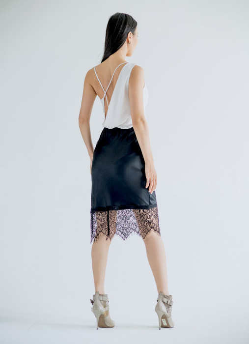slip skirt with lace