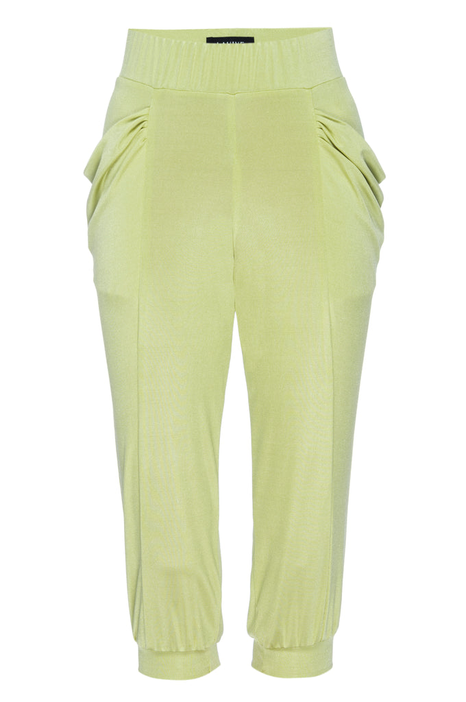 Yellow lounge pant with relaxed fit pockets.